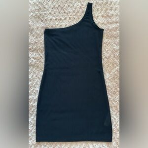 Opening Ceremony Black Sheath Sheer One Shoulder Slip Cover Up Dress Size S/P
